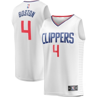 Men's LA Clippers Brandon Boston Fanatics Branded White Fast Break Player Jersey - Association Edition