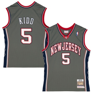 Men's New Jersey Nets Jason Kidd Mitchell & Ness Gray 2004-05 Authentic Player Jersey