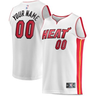 Men's Miami Heat Fanatics Branded White Fast Break Custom Replica Jersey - Association Edition