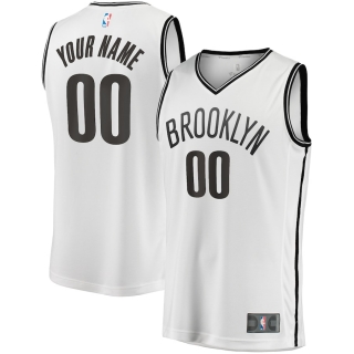 Men's Brooklyn Nets Fanatics Branded White Fast Break Custom Replica Jersey - Association Edition