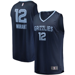 Men's Memphis Grizzlies Ja Morant Fanatics Branded Navy Big & Tall Fast Break Player Jersey - Icon Edition
