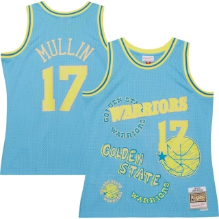 Men's Golden State Warriors Chris Mullin Mitchell & Ness Light Blue Swingman Sidewalk Sketch Jersey