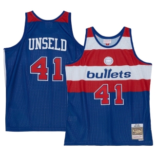 Men's Washington Bullets Wes Unseld Mitchell & Ness Blue Hardwood Classics Swingman Jersey