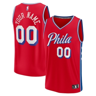 Men's Philadelphia 76ers Fanatics Branded Red Fast Break Custom Jersey - Statement Edition
