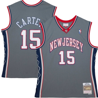 Men's New Jersey Nets Vince Carter Mitchell & Ness Gray 2001-02 Hardwood Classics Swingman Jersey