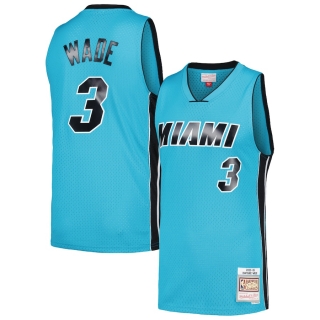 Men's Miami Heat Dwyane Wade Mitchell & Ness Blue Hardwood Classics 2005-06 Tropical Swingman Jersey