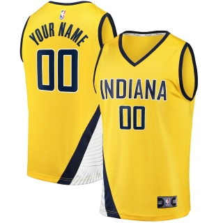 Men's Indiana Pacers Fanatics Branded Yellow Fast Break Custom Jersey - Statement Edition