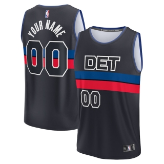 Men's Detroit Pistons Fanatics Branded Charcoal Fast Break Custom Jersey - Statement Edition