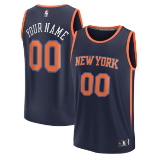 Men's New York Knicks Fanatics Branded Navy Fast Break Custom Jersey - Statement Edition