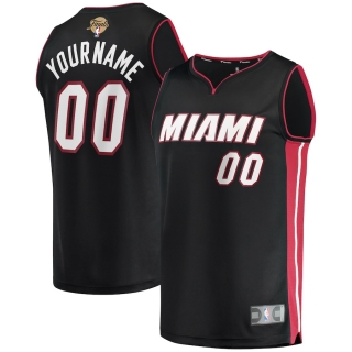 Men's Miami Heat Fanatics Branded Black 2023 NBA Finals Fast Break Custom Jersey - Icon Edition