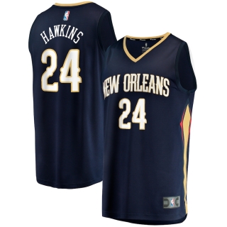 Men's New Orleans Pelicans Jordan Hawkins Fanatics Branded Navy 2023 NBA Draft First Round Pick Fast Break Replica Jersey - Icon Edition
