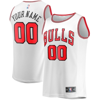 Men's Chicago Bulls Fanatics Branded White Fast Break Custom Replica Jersey - Association Edition