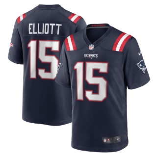 Men's New England Patriots Ezekiel Elliott Nike Navy Game Player Jersey