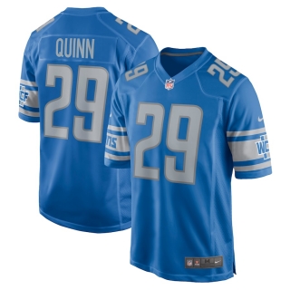 Men's Detroit Lions Trey Quinn Nike Blue Game Jersey