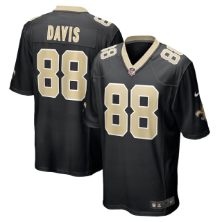 Men's New Orleans Saints Shaquan Davis Nike Black Game Jersey