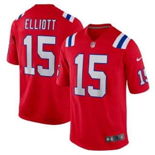 Men's New England Patriots Ezekiel Elliott Nike Red Alternate Game Player Jersey