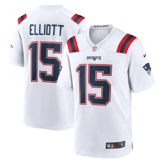 Men's New England Patriots Ezekiel Elliott Nike White Game Player Jersey