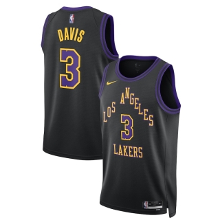 Unisex Los Angeles Lakers Anthony Davis Nike Black 2023-24 Swingman Jersey - City Edition