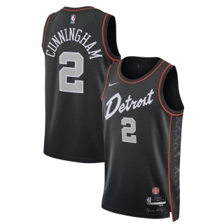 Unisex Detroit Pistons Cade Cunningham Nike Black 2023-24 Swingman Jersey - City Edition