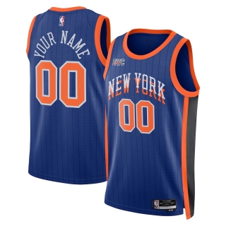 Unisex New York Knicks Nike Blue 2023-24 Custom Swingman Jersey - City Edition