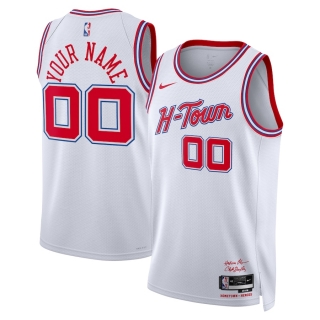 Unisex Houston Rockets Nike White 2023-24 Custom Swingman Jersey - City Edition