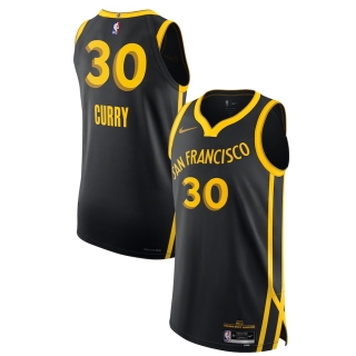 Men's Golden State Warriors Stephen Curry Nike Black 2023-24 Authentic Jersey - City Edition