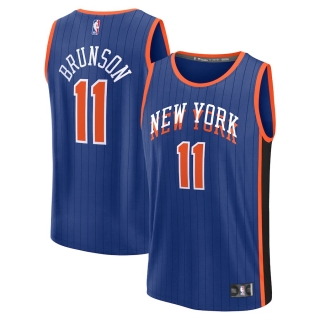 Unisex New York Knicks Jalen Brunson Fanatics Branded Blue 2023-24 Fast Break Jersey - City Edition