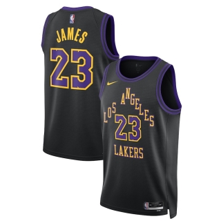 Unisex Los Angeles Lakers LeBron James Nike Black 2023-24 Swingman Jersey - City Edition