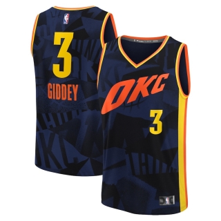 Unisex Oklahoma City Thunder Josh Giddey Fanatics Branded Navy 2023-24 Fast Break Jersey - City Edition