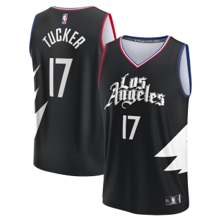 Men's LA Clippers PJ Tucker Fanatics Branded Black Fast Break Player Jersey - Statement Edition