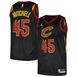 Men's Cleveland Cavaliers Donovan Mitchell Jordan Brand Black Swingman Player Jersey - Statement Edition