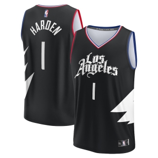 Men's LA Clippers James Harden Fanatics Branded Black Fast Break Player Jersey - Statement Edition