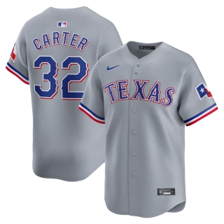 Men's Texas Rangers Evan Carter Nike Gray Away Limited Player Jersey