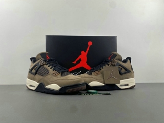 Perfect Travis Scott x Air Jordan 4 Retro Brown Men's Shoes