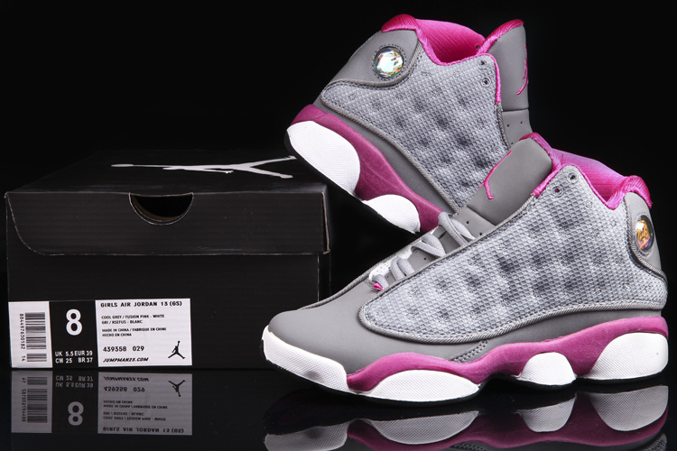 jordan 13 cool grey fusion pink