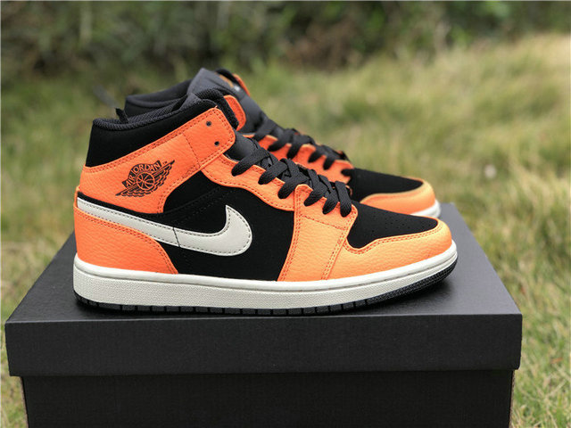 nike jordan 1 mid orange black